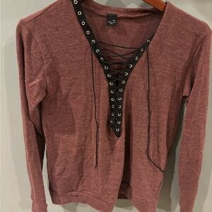 The classic USA lace up sweater size small
